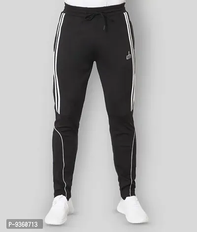 Black Polyester Regular Track Pants For Men-thumb5