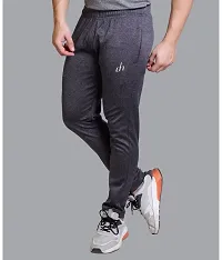 Stylish Grey Cotton Spandex Slim Fit Track Pant For Men-thumb2