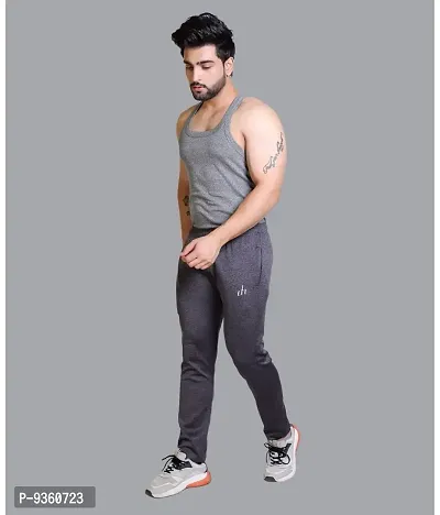 Stylish Grey Cotton Spandex Slim Fit Track Pant For Men-thumb5