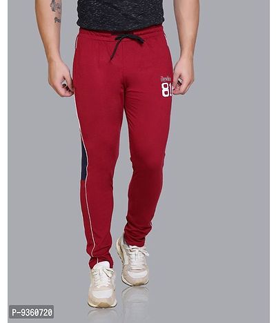 Stylish Maroon Cotton Slim Fit Track Pant For Men