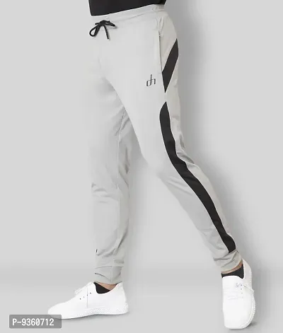 Grey Polyester Regular Track Pants For Men-thumb0