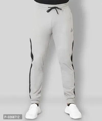 Grey Polyester Regular Track Pants For Men-thumb3