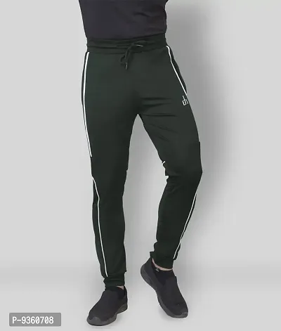 Stylish Olive   Cotton Spandex Slim Fit Track Pant For Men-thumb0