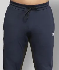 Stylish Navy Blue Polyester Slim Fit Track Pant For Men-thumb1