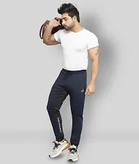 Stylish Navy Blue Polyester Slim Fit Track Pant For Men-thumb4