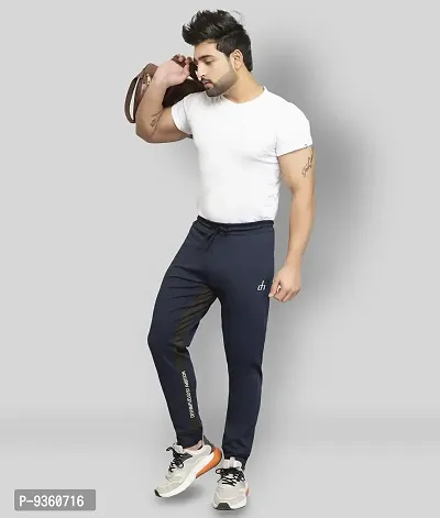 Stylish Navy Blue Polyester Slim Fit Track Pant For Men-thumb5