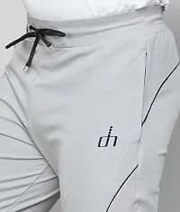 Stylish Grey Cotton Spandex Slim Fit Track Pant For Men-thumb1