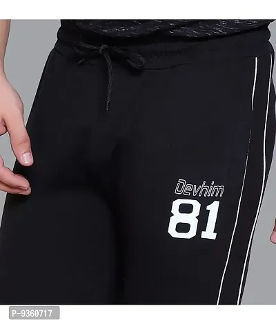 Stylish Black Cotton Slim Fit Track Pant For Men-thumb2