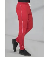 Stylish Red Cotton Slim Fit Track Pant For Men-thumb3