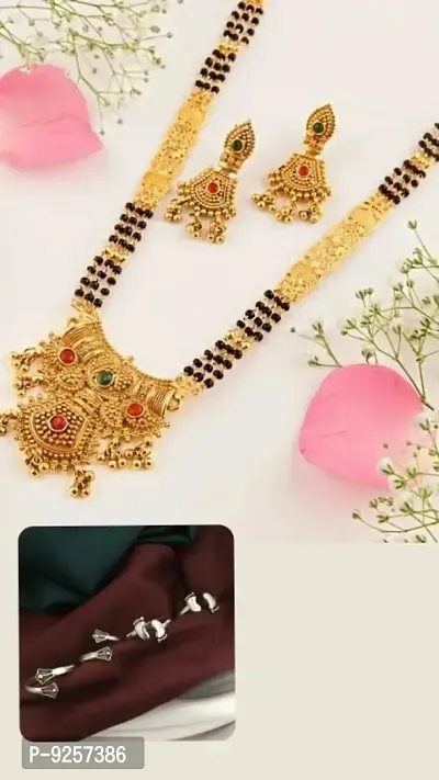 Elegant Alloy Mangal Sutras for Women with Earring