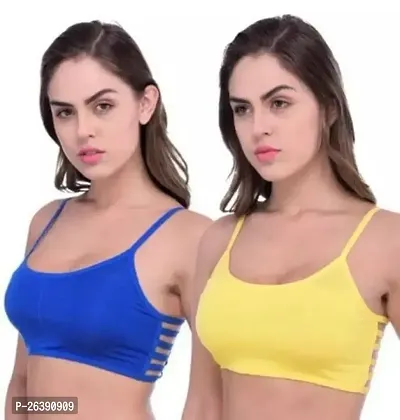 Stylish Multicoloured Cotton Blend Bra For Women Pack Of 2