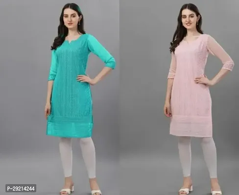 Trendy Chikanakri kurtis Combo for Women - Pack of 2