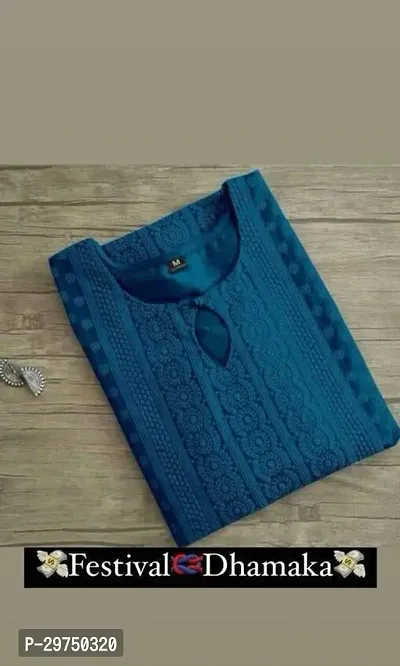 Trendy Blue Georgette Embroidered Kurta For Women