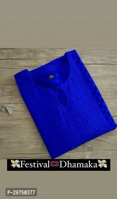 Trendy Blue Georgette Embroidered Kurta For Women