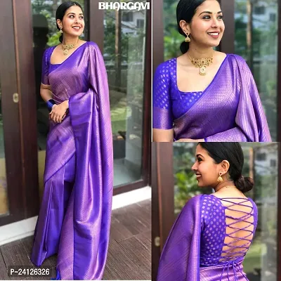 FASHION WRAP BEAUTIFUL RICH PALLU AND HEAVY JACQUARD WORK ON ALL OVER THE SAREE, WOMEN AND GIRLS SILK SAREE WITH BLOUSE PIECE-thumb5