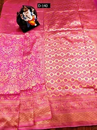 FASHION WRAP Women's Kanjivaram Banarasi Saree with Blouse Piece (Pink)-thumb1
