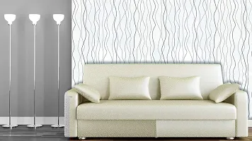 Wallmonks Winter Curves Silver Wallpaper Stickers Home Decor Items for Living Room, Wall Stickers for Bedroom, Curves & Graphic Wallpapers for Home & PVC Wall Stickers for Hall Room 45CMX1000CM-thumb3