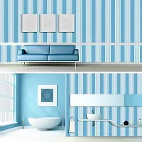 doodad Lines & Stripes Blue Wallpaper Stickers Home Decor Items for Living Room, Wall Stickers for Bedroom, Curves & Graphic Wallpapers for Home & PVC Wall Stickers for Hall Room. 45CMX1000CM-thumb3