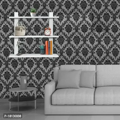 Wallmonks Floral Monochrome Home Decor Items for Living Room, Room Decor Items for Bedroom, Wall Decoration Items for Living Room, X-Large Wall Papers & Wall Stickers, Wallpapers for Home 45CMX1000CM-thumb5