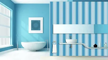 Wallmonks Lines & Stripes Blue Wallpaper Stickers Home Decor Items for Living Room, Wall Stickers for Bedroom, Curves & Graphic Wallpapers for Home & PVC Wall Stickers for Hall Room 45CMX1000CM-thumb4