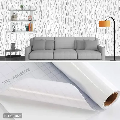 Wallmonks Winter Curves Silver Wallpaper Stickers Home Decor Items for Living Room, Wall Stickers for Bedroom, Curves & Graphic Wallpapers for Home & PVC Wall Stickers for Hall Room 45CMX1000CM-thumb2