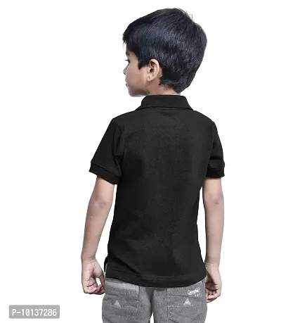 doodad Junior Boys' Plain Regular Fit T-Shirt (Black, Pack of 1)-thumb2