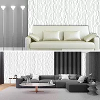 doodad Winter Curves Silver Wallpaper Stickers Home Decor Items for Living Room, Wall Stickers for Bedroom, Curves & Graphic Wallpapers for Home & PVC Wall Stickers for Hall Room. 45CMX1000CM-thumb2