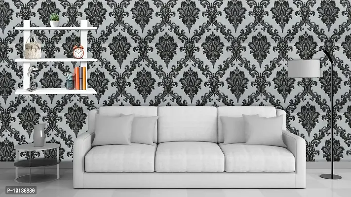 Wallmonks Floral Monochrome Home Decor Items for Living Room, Room Decor Items for Bedroom, Wall Decoration Items for Living Room, X-Large Wall Papers & Wall Stickers, Wallpapers for Home 45CMX1000CM-thumb4