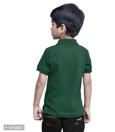 doodad Junior Boys' Plain Regular Fit T-Shirt (Dark Green, Pack of 1)-thumb2