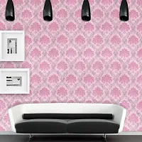 Wallmonks Damask Pattern Royal DelightHome Decor Items for Living Room, Room Decor Items for Bedroom, Wall Decoration Items for Living Room, X-Large Wall Papers & Wall Stickers 45CM X 1000CM-thumb1