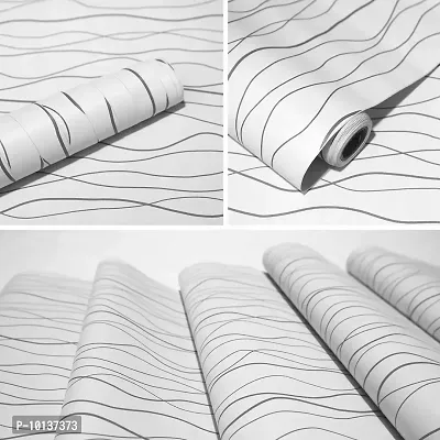 doodad Winter Curves Silver Wallpaper Stickers Home Decor Items for Living Room, Wall Stickers for Bedroom, Curves & Graphic Wallpapers for Home & PVC Wall Stickers for Hall Room. 45CMX1000CM-thumb0