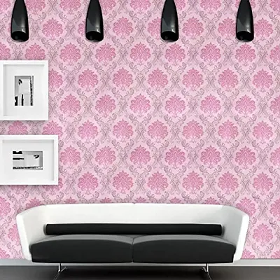 Wallmonks Damask Pattern Royal DelightHome Decor Items for Living Room, Room Decor Items for Bedroom, Wall Decoration Items for Living Room, X-Large Wall Papers  Wall Stickers 45CM X 1000CM