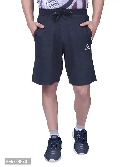 Stylish Cotton Men's Self-design Grey Shorts-thumb0