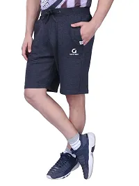 Stylish Cotton Men's Self-design Grey Shorts-thumb1