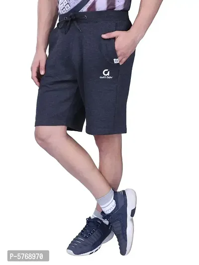 Stylish Cotton Men's Self-design Grey Shorts-thumb2