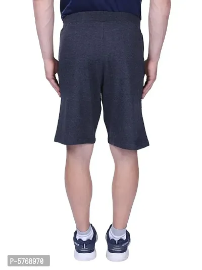 Stylish Cotton Men's Self-design Grey Shorts-thumb3