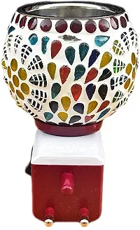 Kapoor Dani Aroma Oil Burner Cum Night Lamp with Switch Plastic Ceramic Steel Borosilicate Glass Incense Holder Multicolor-thumb3