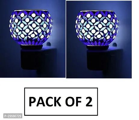 saiYum Beautiful Ceramic Aroma Diffuser Kapoor Dani Cum Night Lamp Made in India Hand Made Oil Burner Camphor Diffuser  Night Lamp with Switch ON Off Button for Heating RE 53 Glass Incense Holder Multicolor PACK OF 2