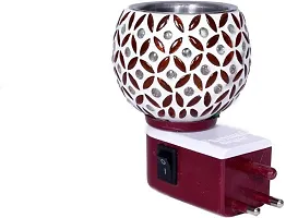 saiYum Beautiful Glass Aroma Diffuser Kapoor Dani Cum Night LampRE 51 Ceramic Incense Holder Multicolor-thumb2