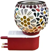 Kapoor Dani Aroma Oil Burner Cum Night Lamp with Switch Plastic Ceramic Steel Borosilicate Glass Incense Holder Multicolor-thumb2