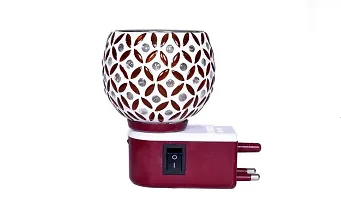 saiYum Beautiful Glass Aroma Diffuser Kapoor Dani Cum Night LampRE 51 Ceramic Incense Holder Multicolor-thumb1