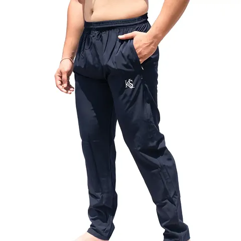 Trendy Cotton Blend Regular Track Pants For Men 