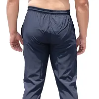 Stylish Blue Polyester Solid Regular Track Pants For Men-thumb1