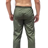 Stylish Green Polyester Solid Regular Track Pants For Men-thumb1