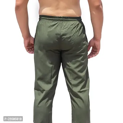 Stylish Green Polyester Solid Regular Track Pants For Men-thumb2