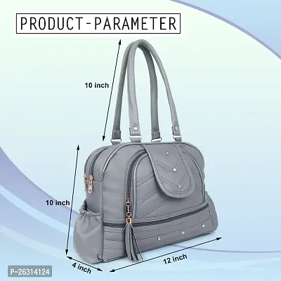 Blessing always Women Fashion Handbags Tote Purses Stylish Ladies Women and Girls Handbag for Office Bag Ladies Travel Shoulder Bag Grey_Handbag_67-thumb3