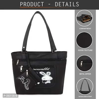 Blessing always Women Fashion Handbags Tote Purses Stylish Ladies Women and Girls Handbag for Office Bag Ladies Travel Shoulder Bag Tote for College Girls Black_Handbag_12-thumb2