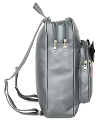 Women's PU Leather Stylish And Trending Backpack For Women And Girls Casual bag For Travel, Office Shopping  College Backpack Set Of 1. (Grey)-thumb3