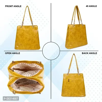 Blessing always Women Fashion Handbags Tote Stylish Ladies and Girls Handbag for Office Bag Ladies Travel Shoulder Tote for College Yellow Ochre_Handbag_49-thumb4