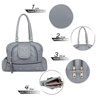 Blessing always Women Fashion Handbags Tote Purses Stylish Ladies Women and Girls Handbag for Office Bag Ladies Travel Shoulder Bag Grey_Handbag_67-thumb4